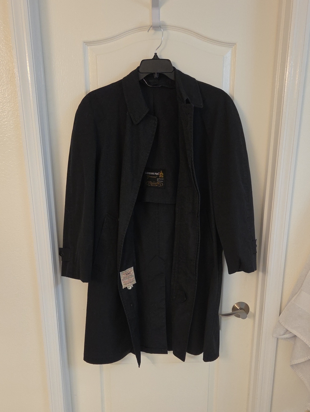 London Fog Men's Black Trench Coat